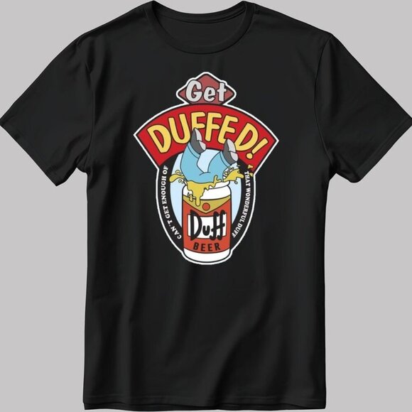 Olin D Tops - The Simpsons Get Duffed Duff Beer Graphic Humor Cartoon Fan Collector Shirt 91